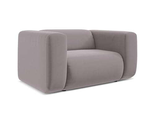 Ekahi Sessel in Violett - Moderner Loungesessel aus Samt, ideal für Wohnzimmer oder Leseecke, Japandi & Skandi Design, Oeko-Tex Zertifiziert 137x89x70 cm, bis 150 kg belastbar von makamii