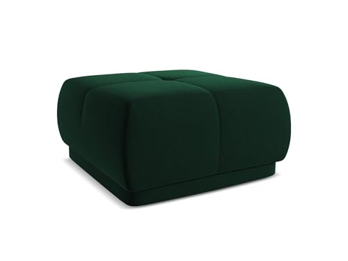 Hoku Pouf Hocker in Grün - Polsterhocker aus Samt, ideal als Sitzpouf oder Fußhocker für Wohnzimmer, Japandi & Skandi Design, Oeko-Tex Zertifiziert 60x60x35 cm, bis 150 kg belastbar von makamii
