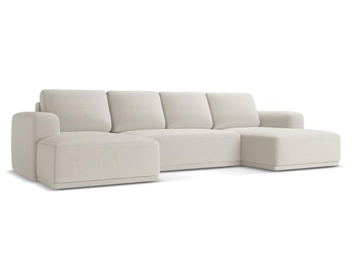 Kaila 4-Sitzer Ecksofa U-Form in Grau - XXL Wohnlandschaft aus Chenille, modulares Sofa für Wohnzimmer, Japandi & Skandi Stil, Oeko-Tex 333x160x91 cm, bis 350 kg belastbar Kaila 4-Sitzer Ecksofa U-Form in Grau - XXL Wohnlandschaft aus Chenille, modulares Sofa für Wohnzimmer, Japandi & Skandi Stil, Oeko-Tex 333x160x91 cm, bis 350 kg belastbar von makamii