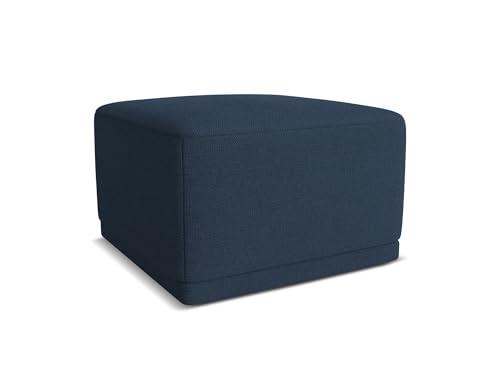 Kaila Pouf Hocker in Blau - Polsterhocker aus Chenille, ideal als Sitzpouf oder Fußhocker für Wohnzimmer, Japandi & Skandi Design, Oeko-Tex Zertifiziert 65x65x40 cm, bis 150 kg belastbar von makamii