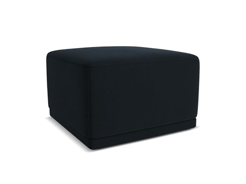 Kaila Pouf Hocker in Blau - Polsterhocker aus Samt, ideal als Sitzpouf oder Fußhocker für Wohnzimmer, Japandi & Skandi Design, Oeko-Tex Zertifiziert 65x65x40 cm, bis 150 kg belastbar von makamii