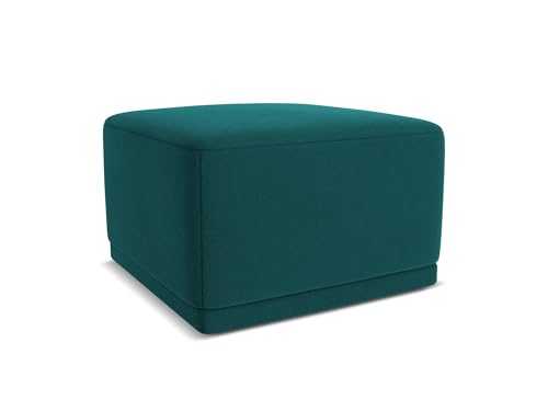 Kaila Pouf Hocker in Blau - Polsterhocker aus Samt, ideal als Sitzpouf oder Fußhocker für Wohnzimmer, Japandi & Skandi Design, Oeko-Tex Zertifiziert 65x65x40 cm, bis 150 kg belastbar von makamii