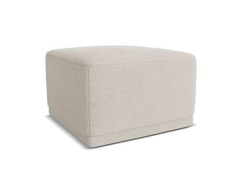 Kaila Pouf Hocker in Grau - Polsterhocker aus Chenille, ideal als Sitzpouf oder Fußhocker für Wohnzimmer, Japandi & Skandi Design, Oeko-Tex Zertifiziert 65x65x40 cm, bis 150 kg belastbar von makamii