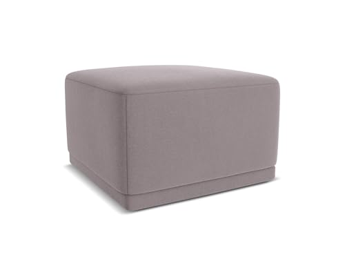 Kaila Pouf Hocker in Violett - Polsterhocker aus Samt, ideal als Sitzpouf oder Fußhocker für Wohnzimmer, Japandi & Skandi Design, Oeko-Tex Zertifiziert 65x65x40 cm, bis 150 kg belastbar von makamii