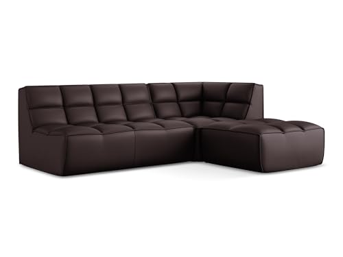 Kalai Ecksofa L-Form in Violett - Modulares 3-Sitzer Sofa mit Ottomane aus Kunstleder, beidseitig, modernes Loungesofa, Japandi & Skandi Stil, Oeko-Tex 258x178x75 cm, bis 450 kg belastbar von makamii