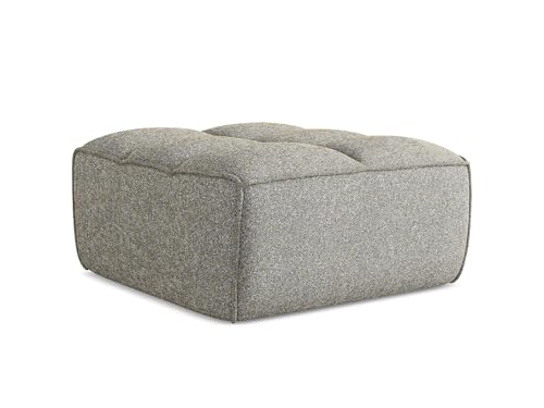 Kalai Pouf Hocker in Beige - Polsterhocker aus Strukturstoff, ideal als Sitzpouf oder Fußhocker für Wohnzimmer, Japandi & Skandi Design, Oeko-Tex Zertifiziert 80x93x43 cm, bis 150 kg belastbar von makamii