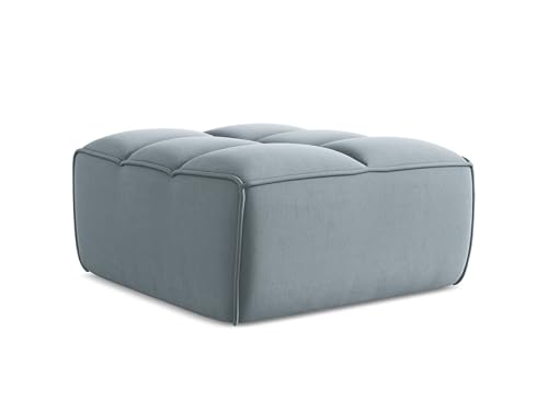 Kalai Pouf Hocker in Blau - Polsterhocker aus Samt, ideal als Sitzpouf oder Fußhocker für Wohnzimmer, Japandi & Skandi Design, Oeko-Tex Zertifiziert 80x93x43 cm, bis 150 kg belastbar von makamii