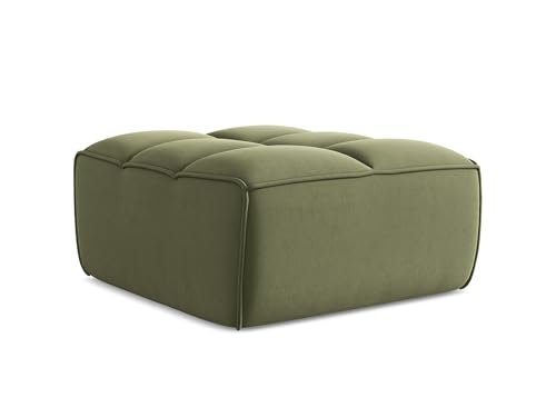 Kalai Pouf Hocker in Grün - Polsterhocker aus Samt, ideal als Sitzpouf oder Fußhocker für Wohnzimmer, Japandi & Skandi Design, Oeko-Tex Zertifiziert 80x93x43 cm, bis 150 kg belastbar von makamii