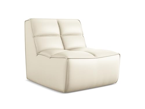 Kalai Sessel in Beige - Moderner Loungesessel aus Kunstleder, ideal für Wohnzimmer oder Leseecke, Japandi & Skandi Design, Oeko-Tex Zertifiziert 80x93x75 cm, bis 150 kg belastbar von makamii