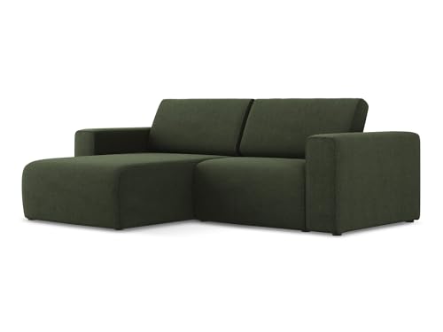 Kalea 3-Sitzer Ecksofa L-Form Links in Grün - Modulares Sofa mit Ottomane aus Strukturstoff, modernes Design für Wohnzimmer, Japandi & Skandi Stil, Oeko-Tex Zertifiziert 224x167x80 cm, bis 450 kg von makamii