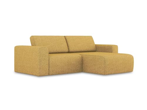 Kalea 3-Sitzer Ecksofa L-Form rechts in Gelb - Modulares Sofa mit Ottomane aus Strukturstoff, modernes Design für Wohnzimmer, Japandi & Skandi Stil, Oeko-Tex Zertifiziert 224x167x80 cm, bis 450 kg von makamii