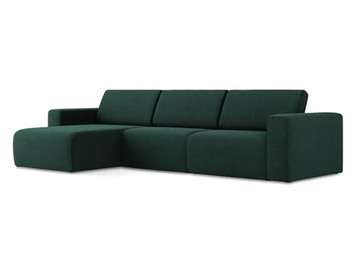 Kalea 4-Sitzer Ecksofa L-Form Links in Grün - Modulares Sofa mit Ottomane aus Strukturstoff, modernes Design für Wohnzimmer, Japandi & Skandi Stil, Oeko-Tex Zertifiziert 314x167x80 cm, bis 550 kg von makamii