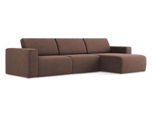 Kalea 4-Sitzer Ecksofa L-Form rechts in Pink - Modulares Sofa mit Ottomane aus Strukturstoff, modernes Design für Wohnzimmer, Japandi & Skandi Stil, Oeko-Tex Zertifiziert 314x167x80 cm, bis 550 kg von makamii