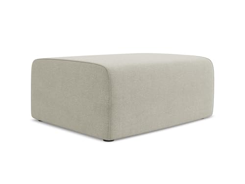 Kalea Pouf Hocker in Beige - Polsterhocker aus Strukturstoff, ideal als Sitzpouf oder Fußhocker für Wohnzimmer, Japandi & Skandi Design, Oeko-Tex Zertifiziert 90x60x80 cm, bis 150 kg belastbar von makamii
