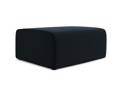 Kalea Pouf Hocker in Blau - Polsterhocker aus Samt, ideal als Sitzpouf oder Fußhocker für Wohnzimmer, Japandi & Skandi Design, Oeko-Tex Zertifiziert 90x60x80 cm, bis 150 kg belastbar von makamii