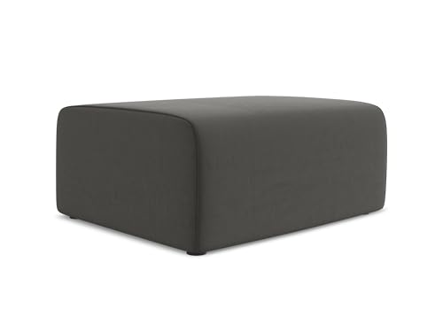 Kalea Pouf Hocker in Grau - Polsterhocker aus Samt, ideal als Sitzpouf oder Fußhocker für Wohnzimmer, Japandi & Skandi Design, Oeko-Tex Zertifiziert 90x60x80 cm, bis 150 kg belastbar von makamii