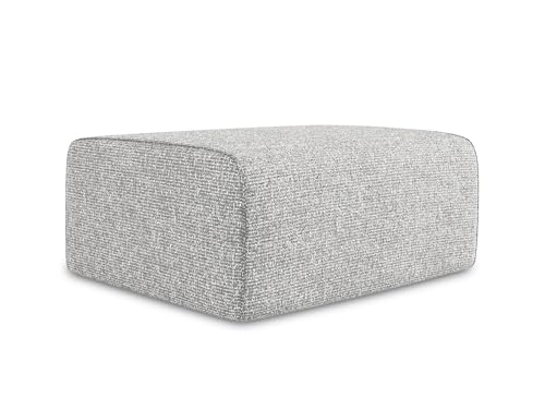 Kalea Pouf Hocker in Grau - Polsterhocker aus Strukturstoff, ideal als Sitzpouf oder Fußhocker für Wohnzimmer, Japandi & Skandi Design, Oeko-Tex Zertifiziert 90x60x80 cm, bis 150 kg belastbar von makamii