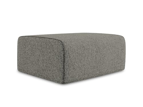 Kalea Pouf Hocker in Grau - Polsterhocker aus Strukturstoff, ideal als Sitzpouf oder Fußhocker für Wohnzimmer, Japandi & Skandi Design, Oeko-Tex Zertifiziert 90x60x80 cm, bis 150 kg belastbar von makamii