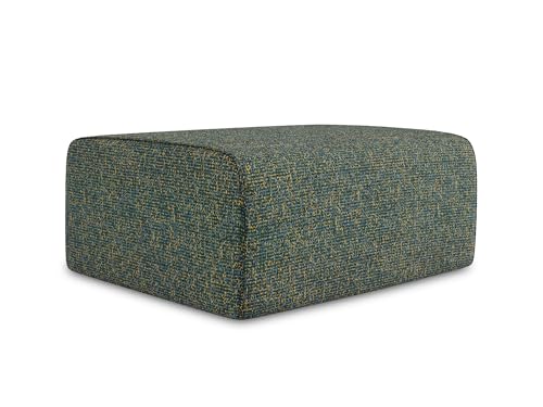 Kalea Pouf Hocker in Grün - Polsterhocker aus Strukturstoff, ideal als Sitzpouf oder Fußhocker für Wohnzimmer, Japandi & Skandi Design, Oeko-Tex Zertifiziert 90x60x80 cm, bis 150 kg belastbar von makamii