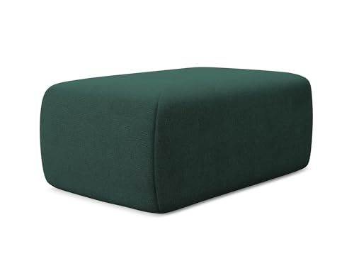 Kapua Pouf Hocker in Grün - Polsterhocker aus Strukturstoff, ideal als Sitzpouf oder Fußhocker für Wohnzimmer, Japandi & Skandi Design, Oeko-Tex Zertifiziert 102x62x40 cm, bis 150 kg belastbar von makamii