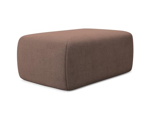 Kapua Pouf Hocker in Pink - Polsterhocker aus Strukturstoff, ideal als Sitzpouf oder Fußhocker für Wohnzimmer, Japandi & Skandi Design, Oeko-Tex Zertifiziert 102x62x40 cm, bis 150 kg belastbar von makamii