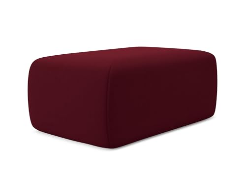 Kapua Pouf Hocker in Rot - Polsterhocker aus Samt, ideal als Sitzpouf oder Fußhocker für Wohnzimmer, Japandi & Skandi Design, Oeko-Tex Zertifiziert 102x62x40 cm, bis 150 kg belastbar von makamii