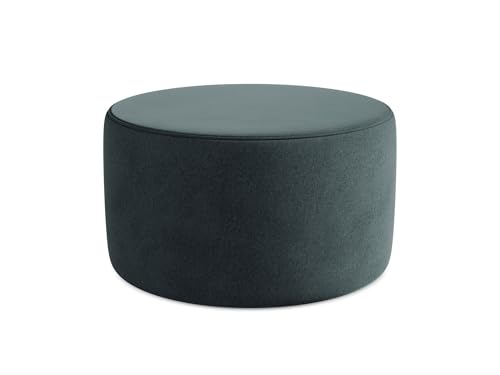Lio Pouf Hocker in Blau - Polsterhocker aus Samt, ideal als Sitzpouf oder Fußhocker für Wohnzimmer, Japandi & Skandi Design, Oeko-Tex Zertifiziert 81x81x46 cm, bis 150 kg belastbar von makamii