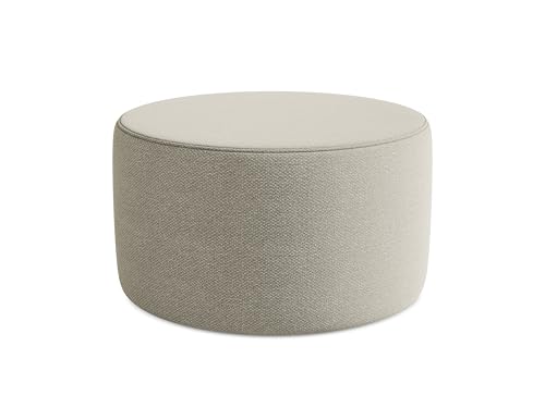 Lio Pouf Hocker in Grau - Polsterhocker aus Bouclé, ideal als Sitzpouf oder Fußhocker für Wohnzimmer, Japandi & Skandi Design, Oeko-Tex Zertifiziert 81x81x46 cm, bis 150 kg belastbar von makamii