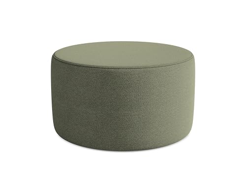 Lio Pouf Hocker in Grün - Polsterhocker aus Bouclé, ideal als Sitzpouf oder Fußhocker für Wohnzimmer, Japandi & Skandi Design, Oeko-Tex Zertifiziert 81x81x46 cm, bis 150 kg belastbar von makamii