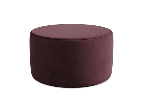 Lio Pouf Hocker in Rot - Polsterhocker aus Samt, ideal als Sitzpouf oder Fußhocker für Wohnzimmer, Japandi & Skandi Design, Oeko-Tex Zertifiziert 81x81x46 cm, bis 150 kg belastbar von makamii