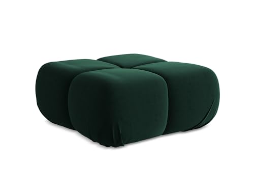 Lokua Pouf Hocker in Grün - Polsterhocker aus Samt, ideal als Sitzpouf oder Fußhocker für Wohnzimmer, Japandi & Skandi Design, Oeko-Tex Zertifiziert 95x95x41 cm, bis 150 kg belastbar von makamii