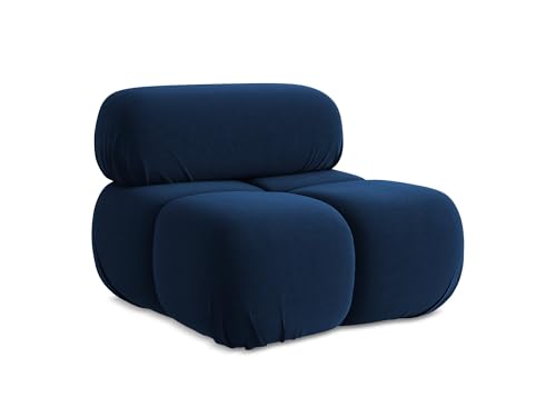 Lokua Sessel in Blau - Moderner Loungesessel aus Samt, ideal für Wohnzimmer oder Leseecke, Japandi & Skandi Design, Oeko-Tex Zertifiziert 96x95x70 cm, bis 150 kg belastbar von makamii