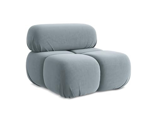 Lokua Sessel in Blau - Moderner Loungesessel aus Samt, ideal für Wohnzimmer oder Leseecke, Japandi & Skandi Design, Oeko-Tex Zertifiziert 96x95x70 cm, bis 150 kg belastbar von makamii