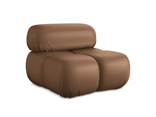 Lokua Sessel in Braun - Moderner Loungesessel aus Kunstleder, ideal für Wohnzimmer oder Leseecke, Japandi & Skandi Design, Oeko-Tex Zertifiziert 96x95x70 cm, bis 150 kg belastbar von makamii