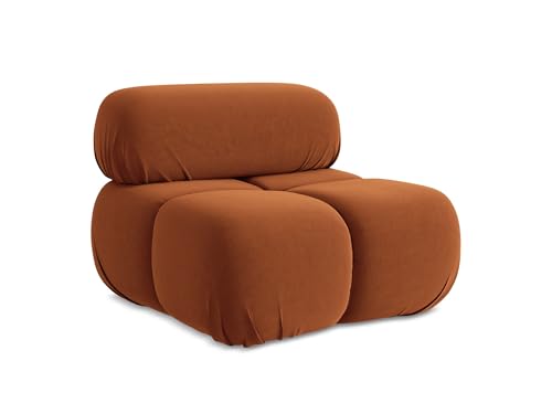 Lokua Sessel in Orange - Moderner Loungesessel aus Samt, ideal für Wohnzimmer oder Leseecke, Japandi & Skandi Design, Oeko-Tex Zertifiziert 96x95x70 cm, bis 150 kg belastbar von makamii
