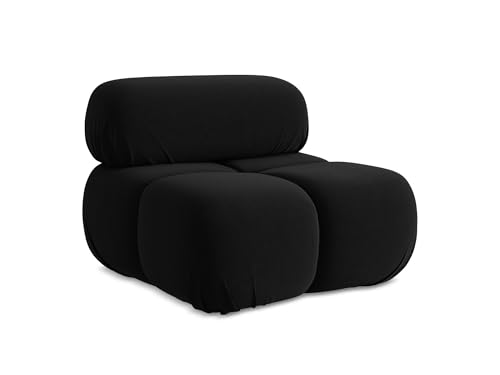 Lokua Sessel in Schwarz - Moderner Loungesessel aus Samt, ideal für Wohnzimmer oder Leseecke, Japandi & Skandi Design, Oeko-Tex Zertifiziert 96x95x70 cm, bis 150 kg belastbar von makamii