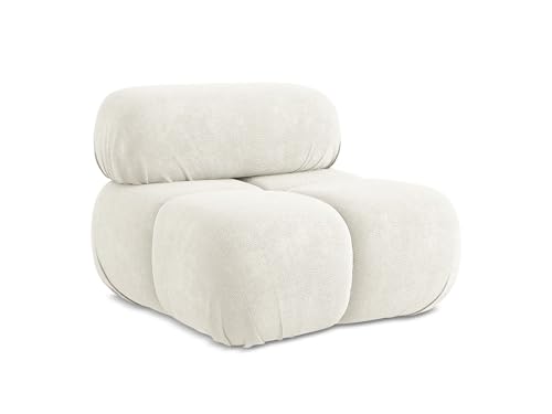 Lokua Sessel in Weiß - Moderner Loungesessel aus Chenille, ideal für Wohnzimmer oder Leseecke, Japandi & Skandi Design, Oeko-Tex Zertifiziert 96x95x70 cm, bis 150 kg belastbar von makamii