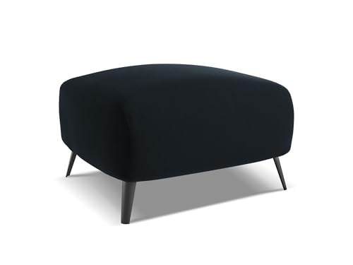 Malie Pouf Hocker in Blau - Polsterhocker aus Samt, ideal als Sitzpouf oder Fußhocker für Wohnzimmer, Japandi & Skandi Design, Oeko-Tex Zertifiziert 65x65x44 cm, bis 150 kg belastbar von makamii