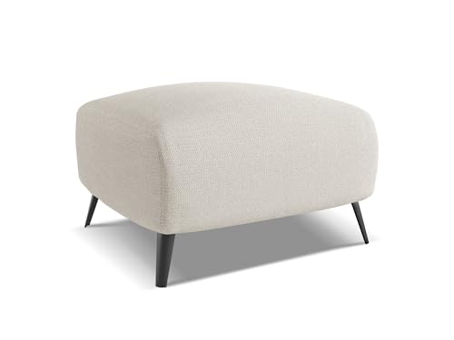 Malie Pouf Hocker in Grau - Polsterhocker aus Chenille, ideal als Sitzpouf oder Fußhocker für Wohnzimmer, Japandi & Skandi Design, Oeko-Tex Zertifiziert 65x65x44 cm, bis 150 kg belastbar von makamii