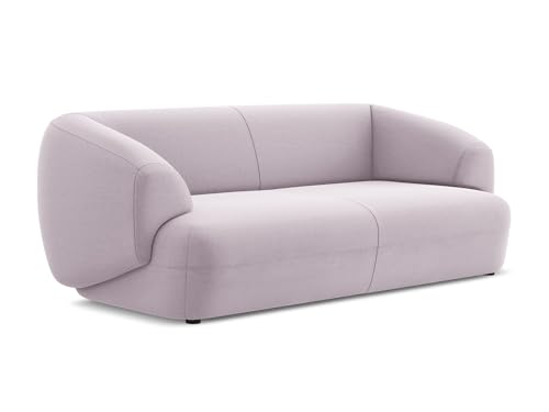 Moana 3-Sitzer Sofa in Violett - Polstersofa aus Samt, modernes Design ohne Schlaffunktion, skandinavisches Wohnzimmer Sofa, Japandi Stil, Oeko-Tex Zertifiziert 212x98x81 cm, bis 350 kg belastbar von makamii