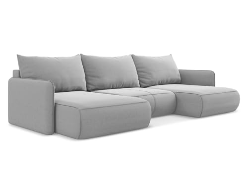 Nanea 3-Sitzer Ecksofa U-Form in Grau - XXL Wohnlandschaft aus Samt, modulares Sofa für Wohnzimmer, Japandi & Skandi Stil, Oeko-Tex 290x148x86 cm, bis 600 kg belastbar Nanea 3-Sitzer Ecksofa U-Form in Grau - XXL Wohnlandschaft aus Samt, modulares Sofa für Wohnzimmer, Japandi & Skandi Stil, Oeko-Tex 290x148x86 cm, bis 600 kg belastbar von makamii