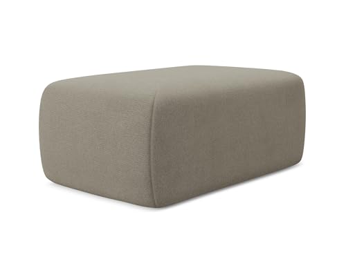 Nanea Pouf Hocker in Beige - Polsterhocker aus Strukturstoff, ideal als Sitzpouf oder Fußhocker für Wohnzimmer, Japandi & Skandi Design, Oeko-Tex Zertifiziert 102x62x40 cm, bis 150 kg belastbar von makamii