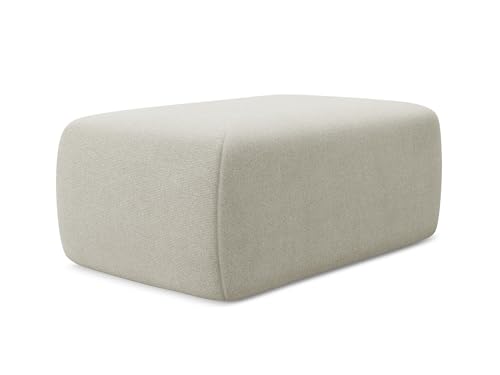 Nanea Pouf Hocker in Beige - Polsterhocker aus Strukturstoff, ideal als Sitzpouf oder Fußhocker für Wohnzimmer, Japandi & Skandi Design, Oeko-Tex Zertifiziert 102x62x40 cm, bis 150 kg belastbar von makamii