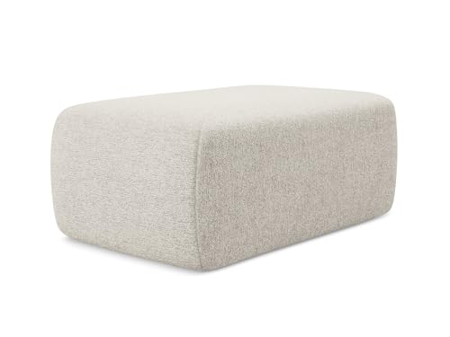 Nanea Pouf Hocker in Grau - Polsterhocker aus Chenille, ideal als Sitzpouf oder Fußhocker für Wohnzimmer, Japandi & Skandi Design, Oeko-Tex Zertifiziert 102x62x40 cm, bis 150 kg belastbar von makamii