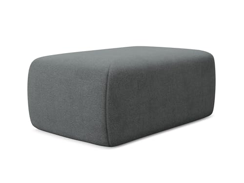 Nanea Pouf Hocker in Grau - Polsterhocker aus Strukturstoff, ideal als Sitzpouf oder Fußhocker für Wohnzimmer, Japandi & Skandi Design, Oeko-Tex Zertifiziert 102x62x40 cm, bis 150 kg belastbar von makamii