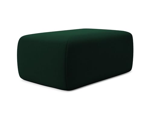 Nanea Pouf Hocker in Grün - Polsterhocker aus Samt, ideal als Sitzpouf oder Fußhocker für Wohnzimmer, Japandi & Skandi Design, Oeko-Tex Zertifiziert 102x62x40 cm, bis 150 kg belastbar von makamii