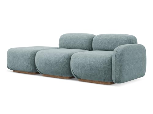 makamii Ailani 3-Sitzer Modulsofa Links in Blau - Modernes Designsofa aus Chenille, modular, ohne Schlaffunktion, moderner Japandi-Stil, Oeko-Tex Zertifiziert 258x95x73 cm, bis 350 kg belastbar makamii Ailani 3-Sitzer Modulsofa Links in Blau - Modernes Designsofa aus Chenille, modular, ohne Schlaffunktion, moderner Japandi-Stil, Oeko-Tex Zertifiziert 258x95x73 cm, bis 350 kg belastbar von makamii