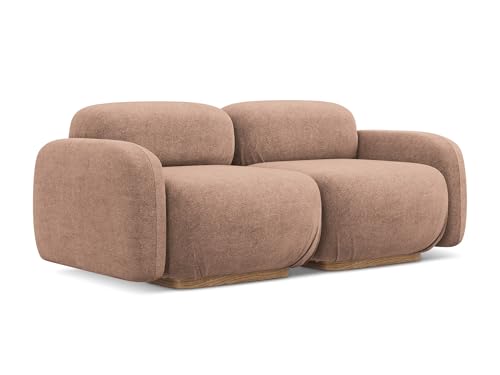 makamii Ailani 3-Sitzer Modulsofa in Pink - Modernes Designsofa aus Bouclé, modular, ohne Schlaffunktion, moderner Japandi-Stil, Oeko-Tex Zertifiziert 190x95x73 cm, bis 350 kg belastbar von makamii