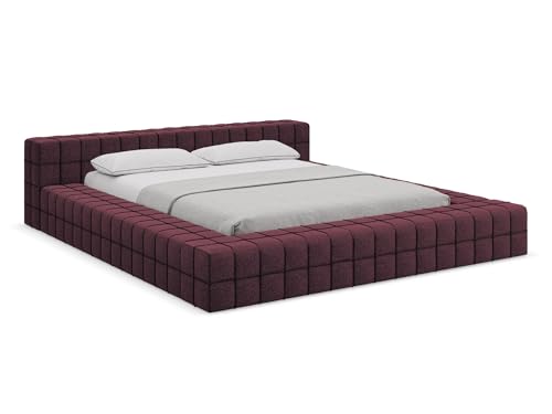 makamii Akela Polsterbett 160x200 cm in Rot - Doppelbett mit Lattenrost, gepolstertes Bettgestell mit Kopfteil für Schlafzimmer & Gästezimmer, Oeko-Tex Zertifiziert - aus Chenille-Stoff makamii Akela Polsterbett 160x200 cm in Rot - Doppelbett mit Lattenrost, gepolstertes Bettgestell mit Kopfteil für Schlafzimmer & Gästezimmer, Oeko-Tex Zertifiziert - aus Chenille-Stoff von makamii