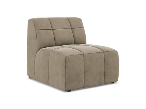 makamii Aloha Sofa Mittelmodul in Beige - Modernes Sesselsmodul aus Samt, modular & kombinierbar, skandinavisches Design, Oeko-Tex Zertifiziert 75x90x77 cm, bis 250 kg belastbar von makamii
